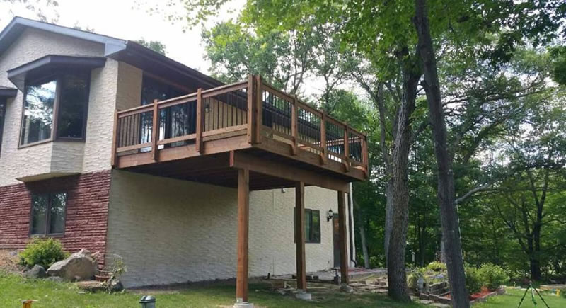 Brown Treated Deck Construction Project East Bethel MN