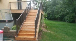 Green Treated Wood Deck Built In Roseville, MN By Thunderstruck Restorations