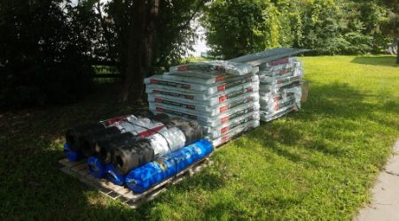 Shingles ready to be installed on a new roof